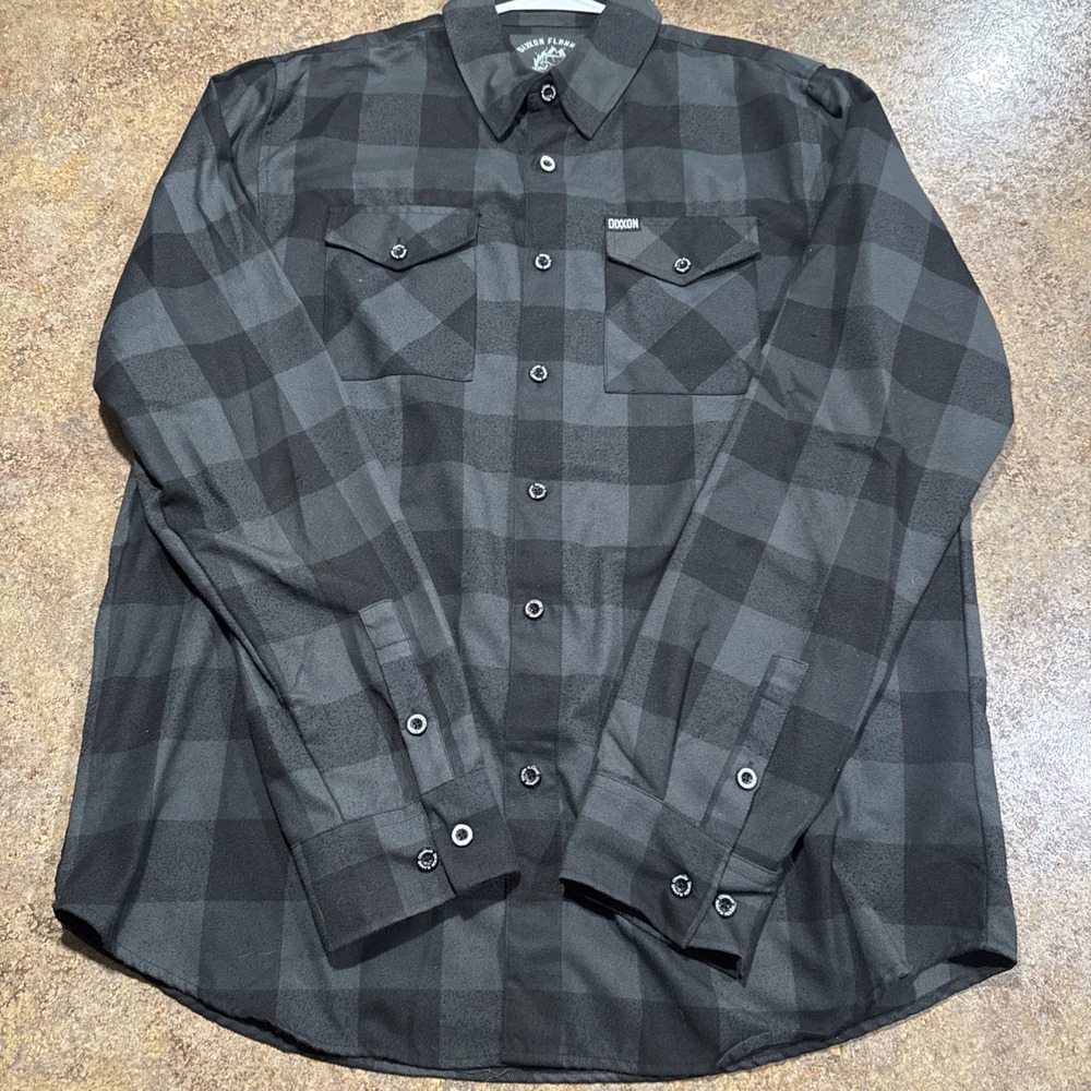 Dixxon Flannel Co Form And Fuction XL Tall Black Plaid Long Sleeve